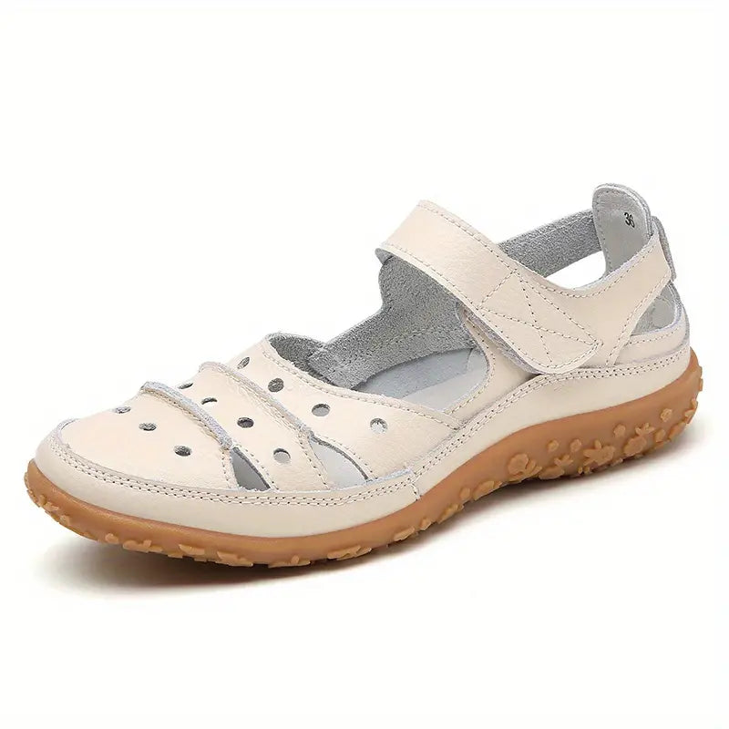 2023 Women's Hollow Out Closed Toe Sandals, Non-slip Walking Shoes, Faux Leather Sandals