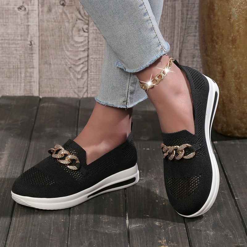 2023 New-in🔥Women's Woven Breathable Casual Wedge Sneakers