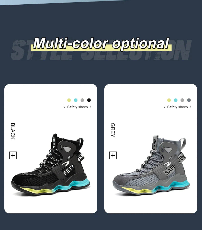 2023 New-in🔥Men Safety Boots, Anti-smash Steel Toe Cap Indestructible Shoes