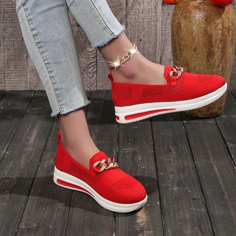 2023 New-in🔥Women's Woven Breathable Casual Wedge Sneakers