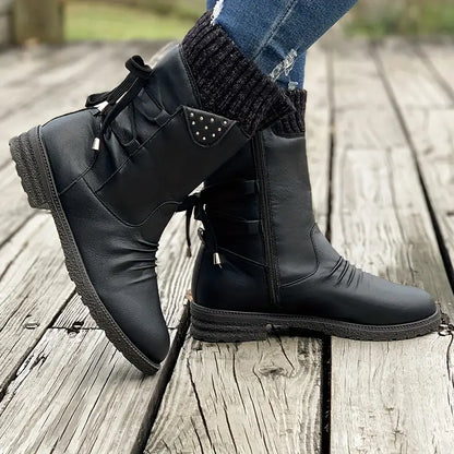 Last Day 50% OFF- Vintage Classic Elegant 's Mid-Calf Boots, Cozy Ankle Boots