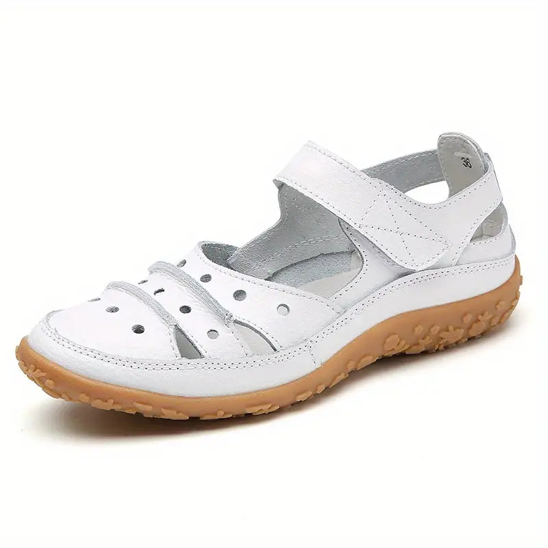 2023 Women's Hollow Out Closed Toe Sandals, Non-slip Walking Shoes, Faux Leather Sandals