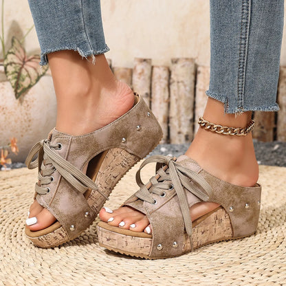 Women’s Retro Wedge Sandals –Comfortable Wedge Summer Slippers