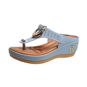 🔥Last day 70% Off🔥Rome Summer Hollow-Toe Beach Wedge Flip-Flops