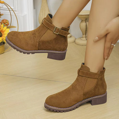 Women’s New Fall Chelsea Leather Ankle Boots – Comfortable, Roomy Toe & Low Heel