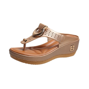 🔥Last day 70% Off🔥Rome Summer Hollow-Toe Beach Wedge Flip-Flops