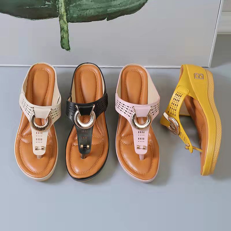 🔥Last day 70% Off🔥Rome Summer Hollow-Toe Beach Wedge Flip-Flops