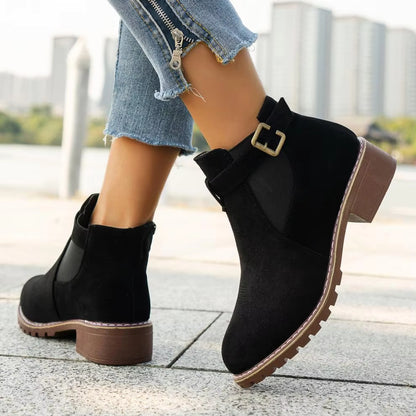 Women’s New Fall Chelsea Leather Ankle Boots – Comfortable, Roomy Toe & Low Heel