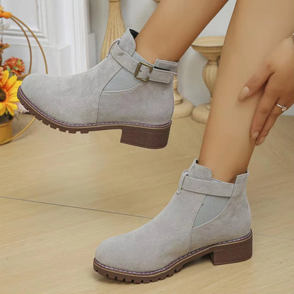 Women’s New Fall Chelsea Leather Ankle Boots – Comfortable, Roomy Toe & Low Heel