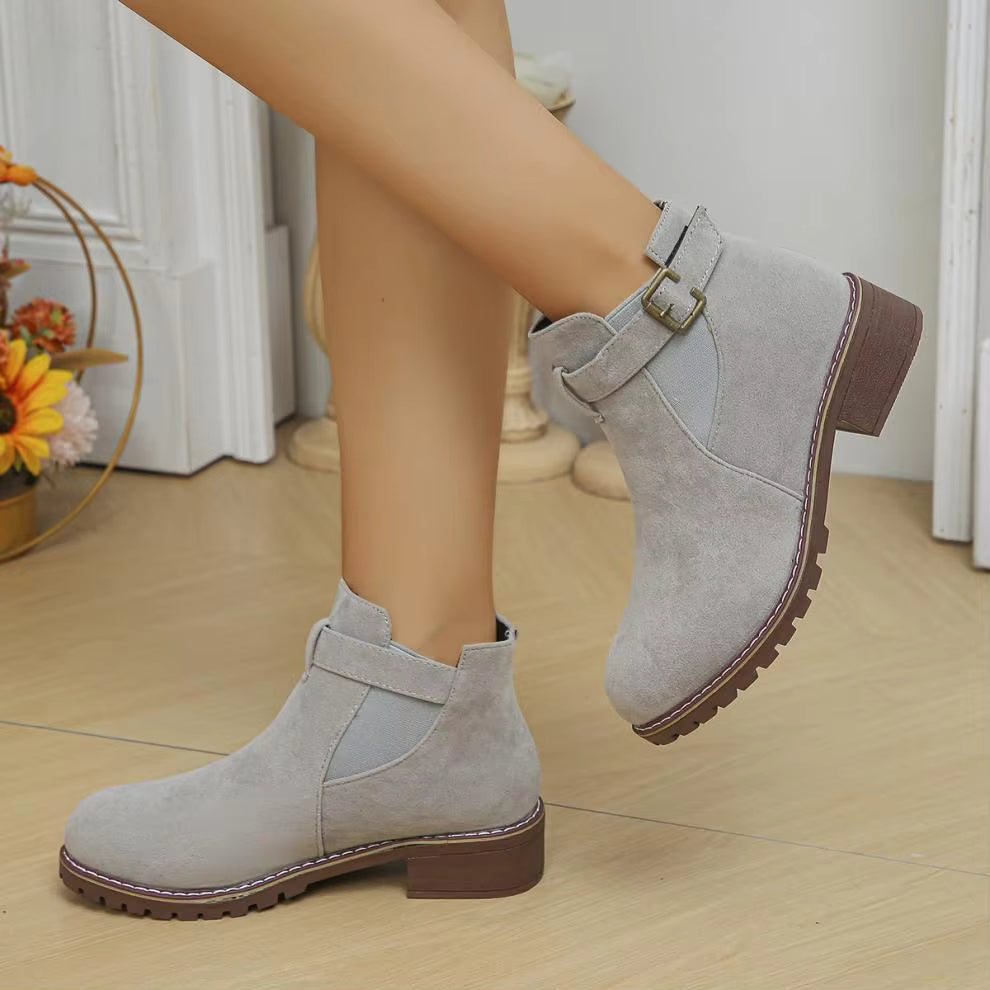 Women’s New Fall Chelsea Leather Ankle Boots – Comfortable, Roomy Toe & Low Heel