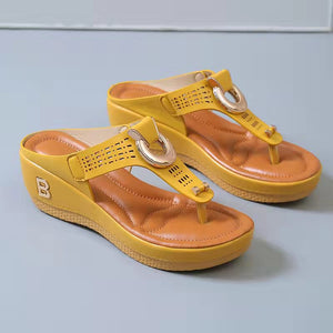 🔥Last day 70% Off🔥Rome Summer Hollow-Toe Beach Wedge Flip-Flops