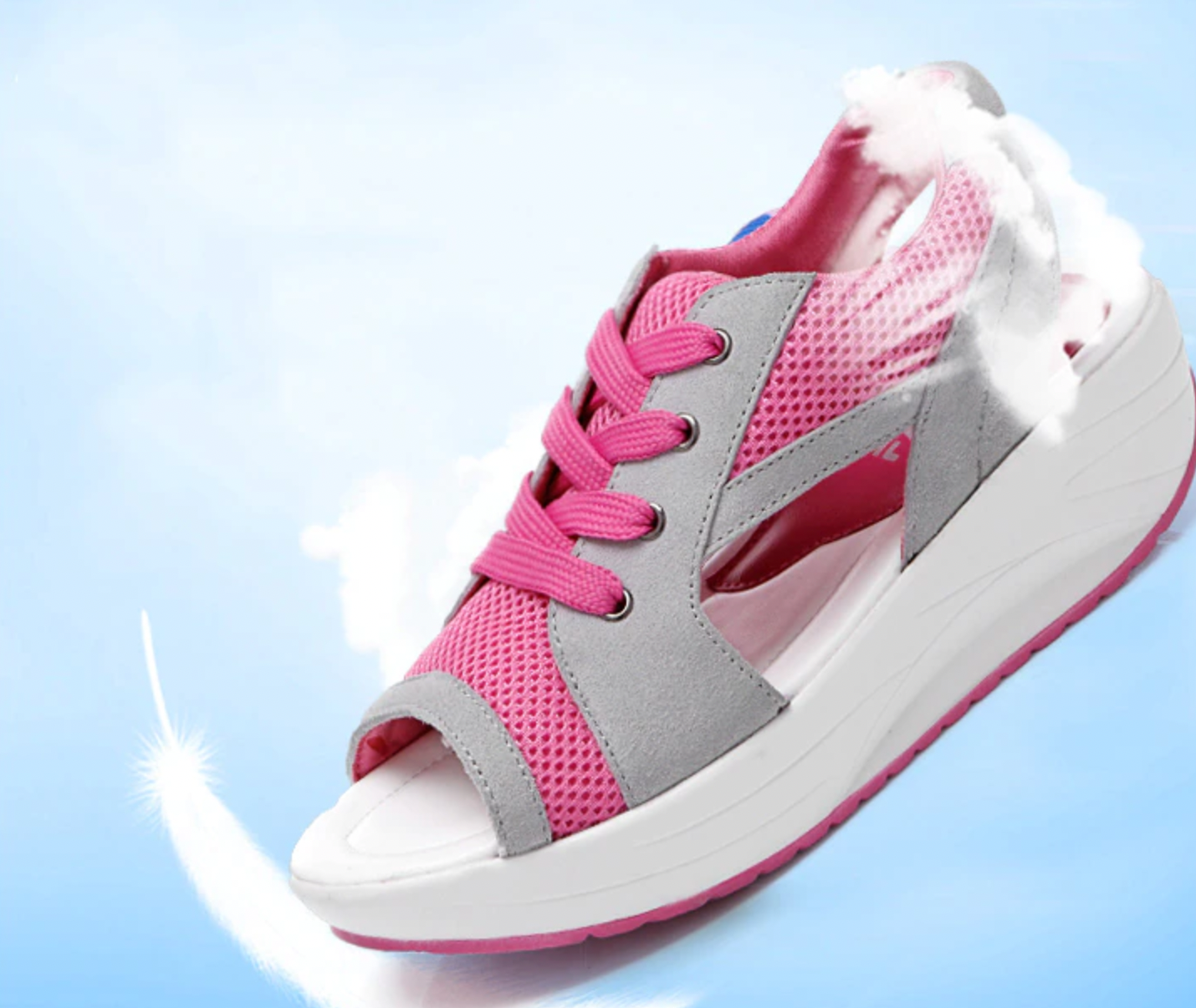On This Week Sale Off 50%🔥Women Platform Soft Wide Fit Adjustable Sandals, Open Toe Mesh Comfortable Sandals