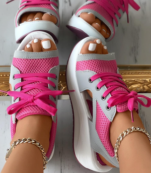 On This Week Sale Off 50%🔥Women Platform Soft Wide Fit Adjustable Sandals, Open Toe Mesh Comfortable Sandals