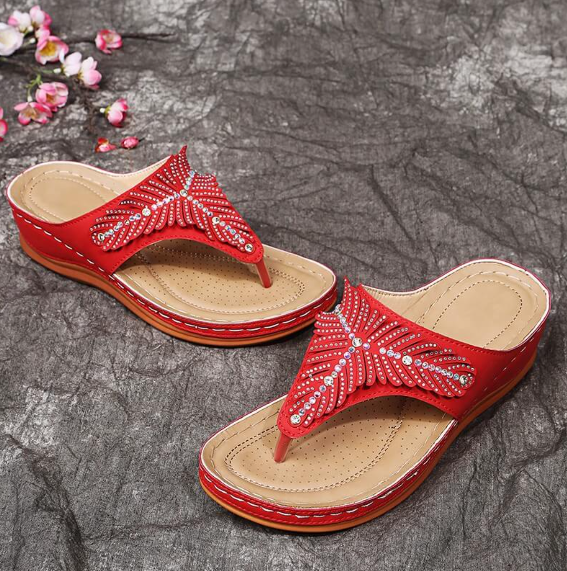 🔥On This Week Sale OFF 70%🔥2023 Women Casual Sandals, Crystal Rome Fashion Clip Toe Slippers