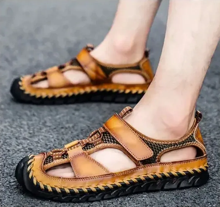 ⏰Summer Promotion 50% OFF 🔥 Men's Handmade Cowhide Breathable Mesh Walking Shoes
