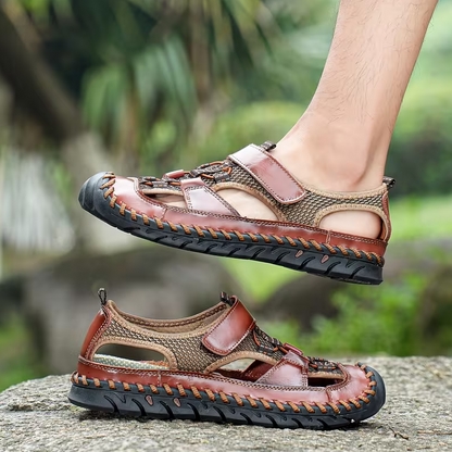 ⏰Summer Promotion 50% OFF 🔥 Men's Handmade Cowhide Breathable Mesh Walking Shoes