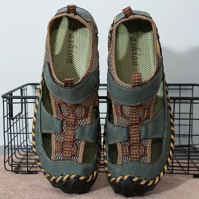 ⏰Summer Promotion 50% OFF 🔥 Men's Handmade Cowhide Breathable Mesh Walking Shoes