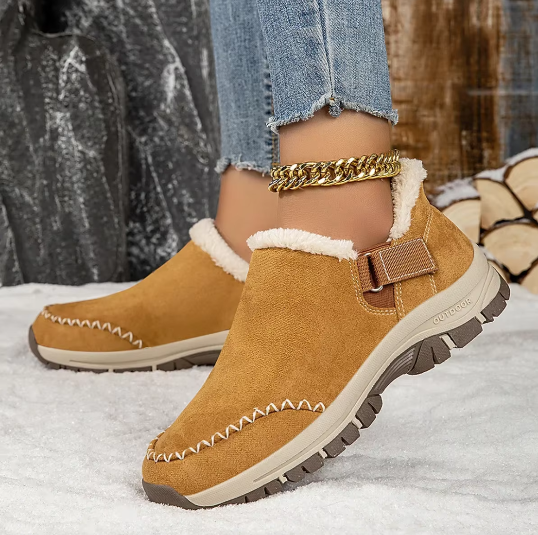 CozyStep Women’s Hands-Free Warm Shoes with Arch Support