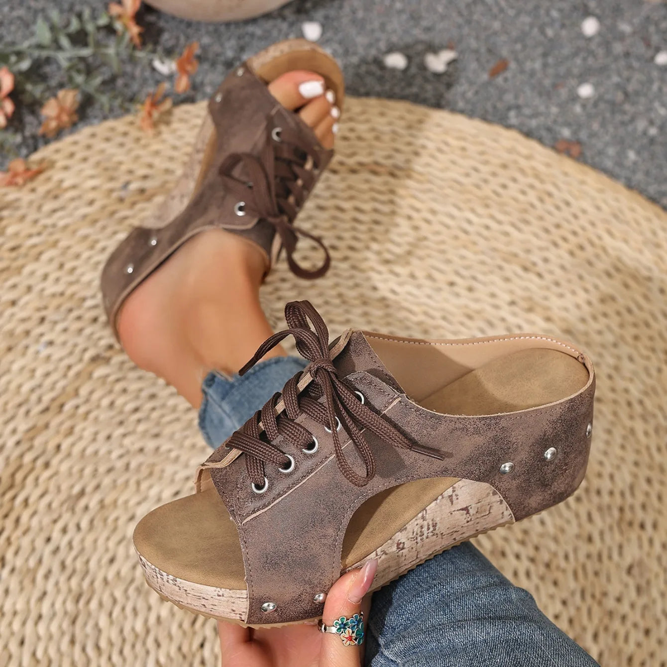 Women’s Retro Wedge Sandals –Comfortable Wedge Summer Slippers