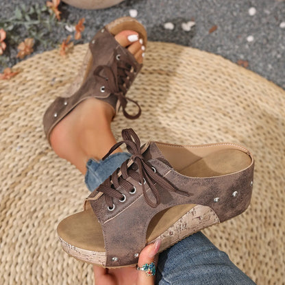 Women’s Retro Wedge Sandals –Comfortable Wedge Summer Slippers