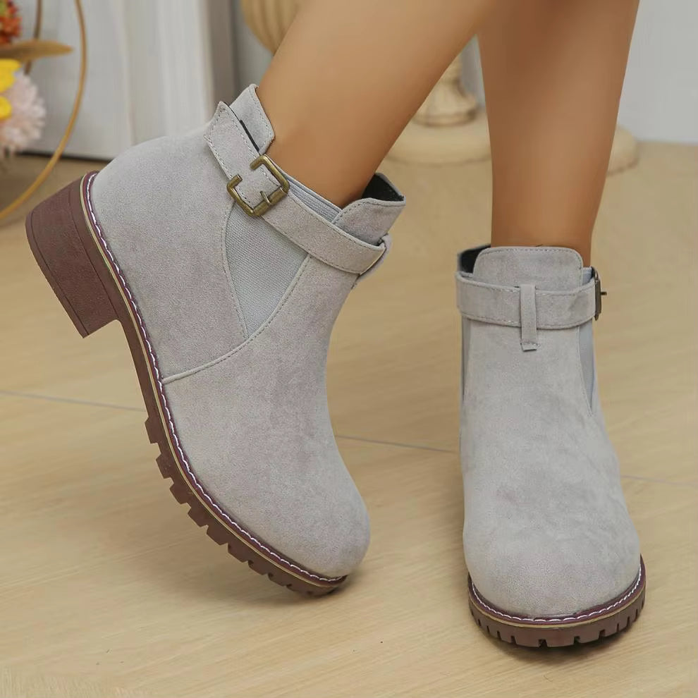 Women’s New Fall Chelsea Leather Ankle Boots – Comfortable, Roomy Toe & Low Heel