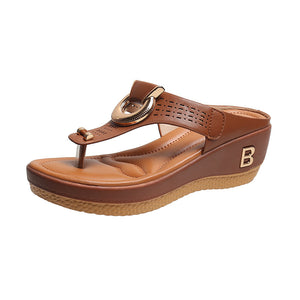 🔥Last day 70% Off🔥Rome Summer Hollow-Toe Beach Wedge Flip-Flops