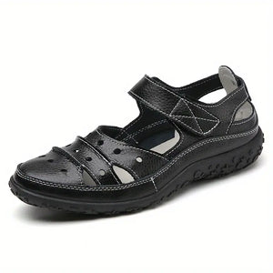 2023 Women's Hollow Out Closed Toe Sandals, Non-slip Walking Shoes, Faux Leather Sandals