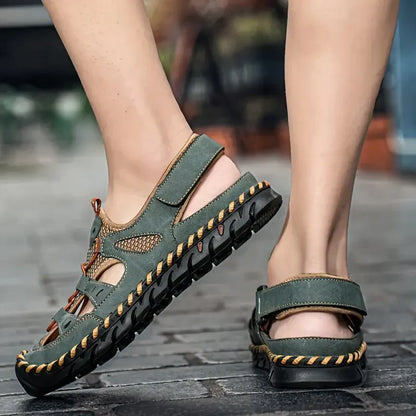 Early Summer Kickoff -50% OFF🎁 Closed-Toe Orthopedic Slip-on Shoes, Outdoor Leather Sandals