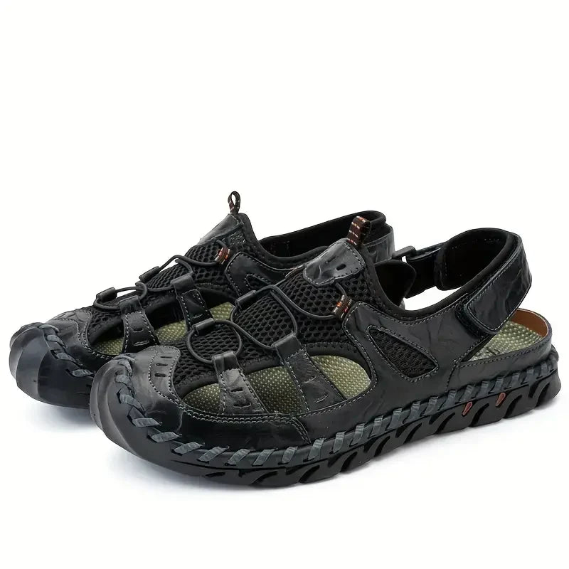 Early Summer Kickoff -50% OFF🎁 Closed-Toe Orthopedic Slip-on Shoes, Outdoor Leather Sandals