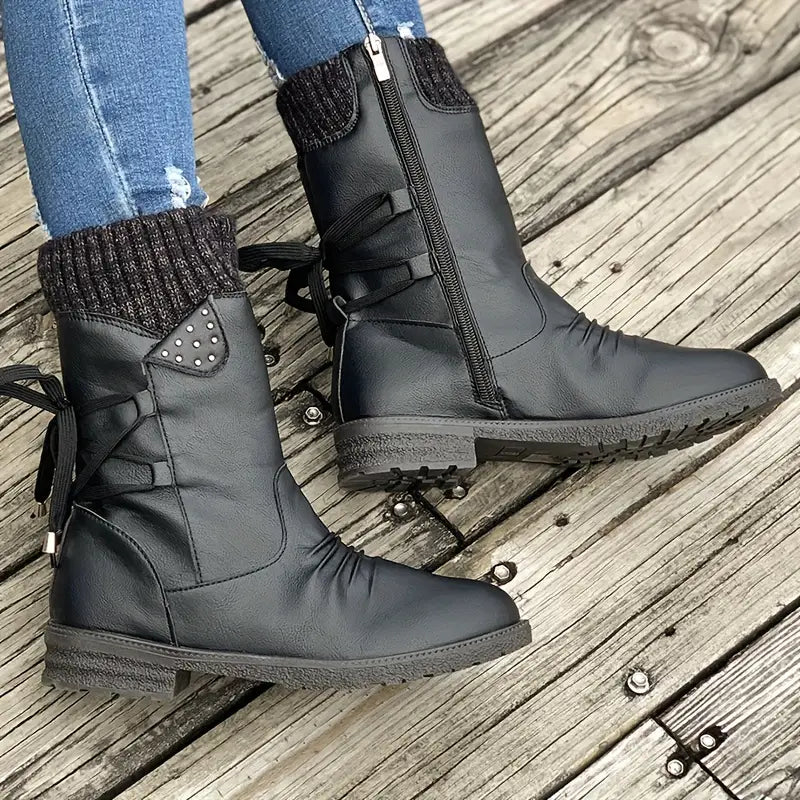 Last Day 50% OFF- Vintage Classic Elegant 's Mid-Calf Boots, Cozy Ankle Boots