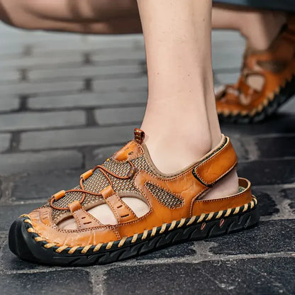 Early Summer Kickoff -50% OFF🎁 Closed-Toe Orthopedic Slip-on Shoes, Outdoor Leather Sandals