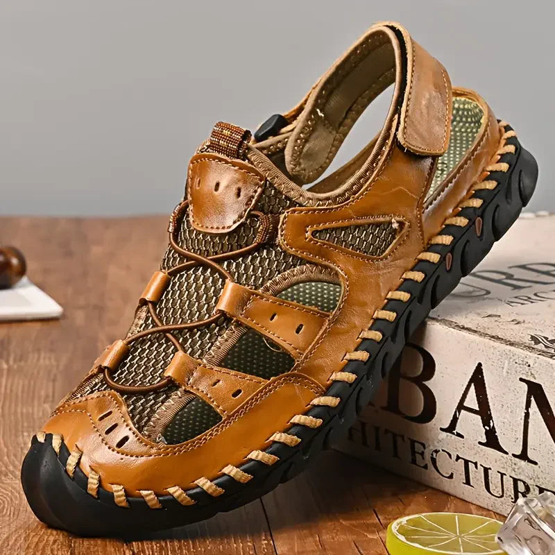 Early Summer Kickoff -50% OFF🎁 Closed-Toe Orthopedic Slip-on Shoes, Outdoor Leather Sandals