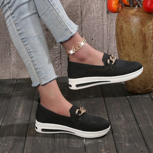 2023 New-in🔥Women's Woven Breathable Casual Wedge Sneakers