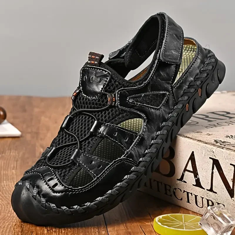 Early Summer Kickoff -50% OFF🎁 Closed-Toe Orthopedic Slip-on Shoes, Outdoor Leather Sandals