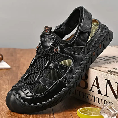 Early Summer Kickoff -50% OFF🎁 Closed-Toe Orthopedic Slip-on Shoes, Outdoor Leather Sandals