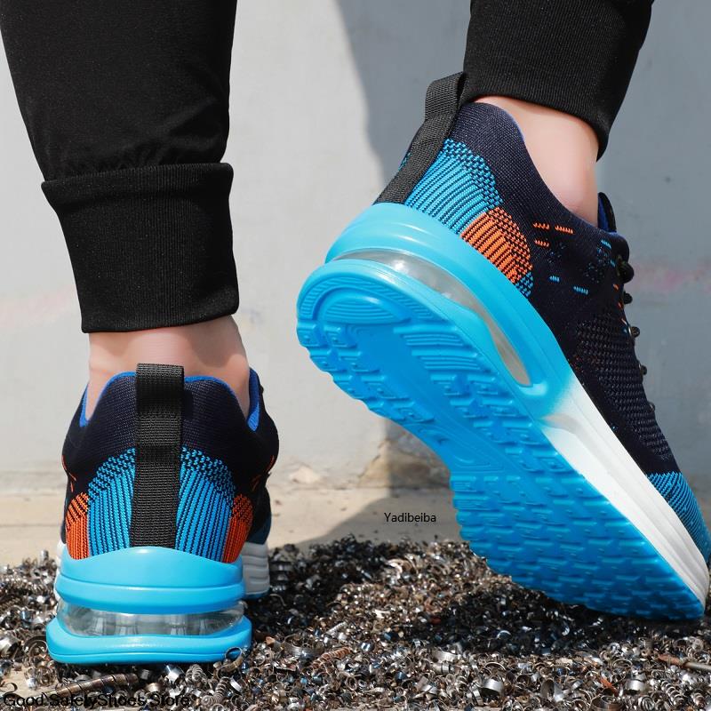 2023 Men's Steel Toe Safety Shoes, Anti-Smash Air Cushion Indestructible Working Shoes