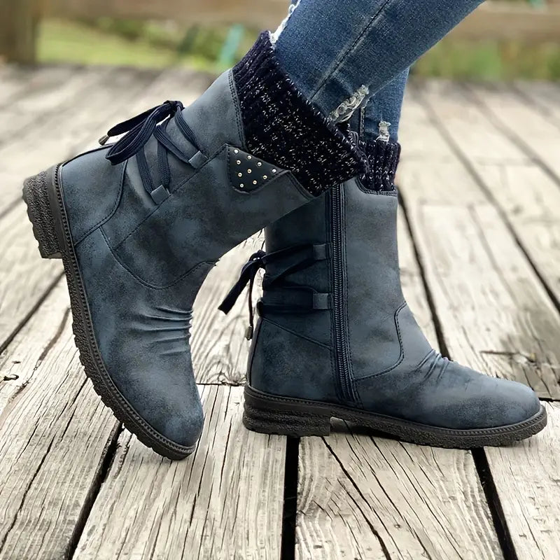 Last Day 50% OFF- Vintage Classic Elegant 's Mid-Calf Boots, Cozy Ankle Boots