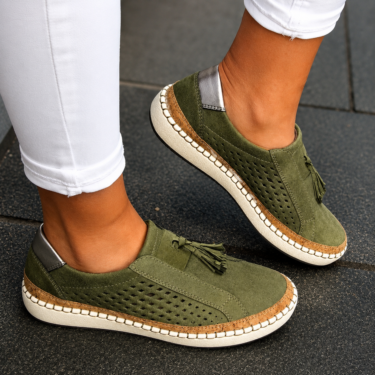 Women Hollow-Out Round Toe Orthopedic Walking Shoes