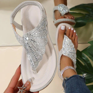 On This Week Sale OFF 50%🔥2023 Women Casual Orthopedic Sandals, Crystal Rome Fashion Clip Toe Slippers