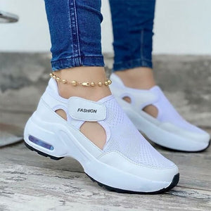 On This Week Sale OFF 70%🔥Women's Orthopedic Air Cushioned Sole Flying Velcro Sneakers