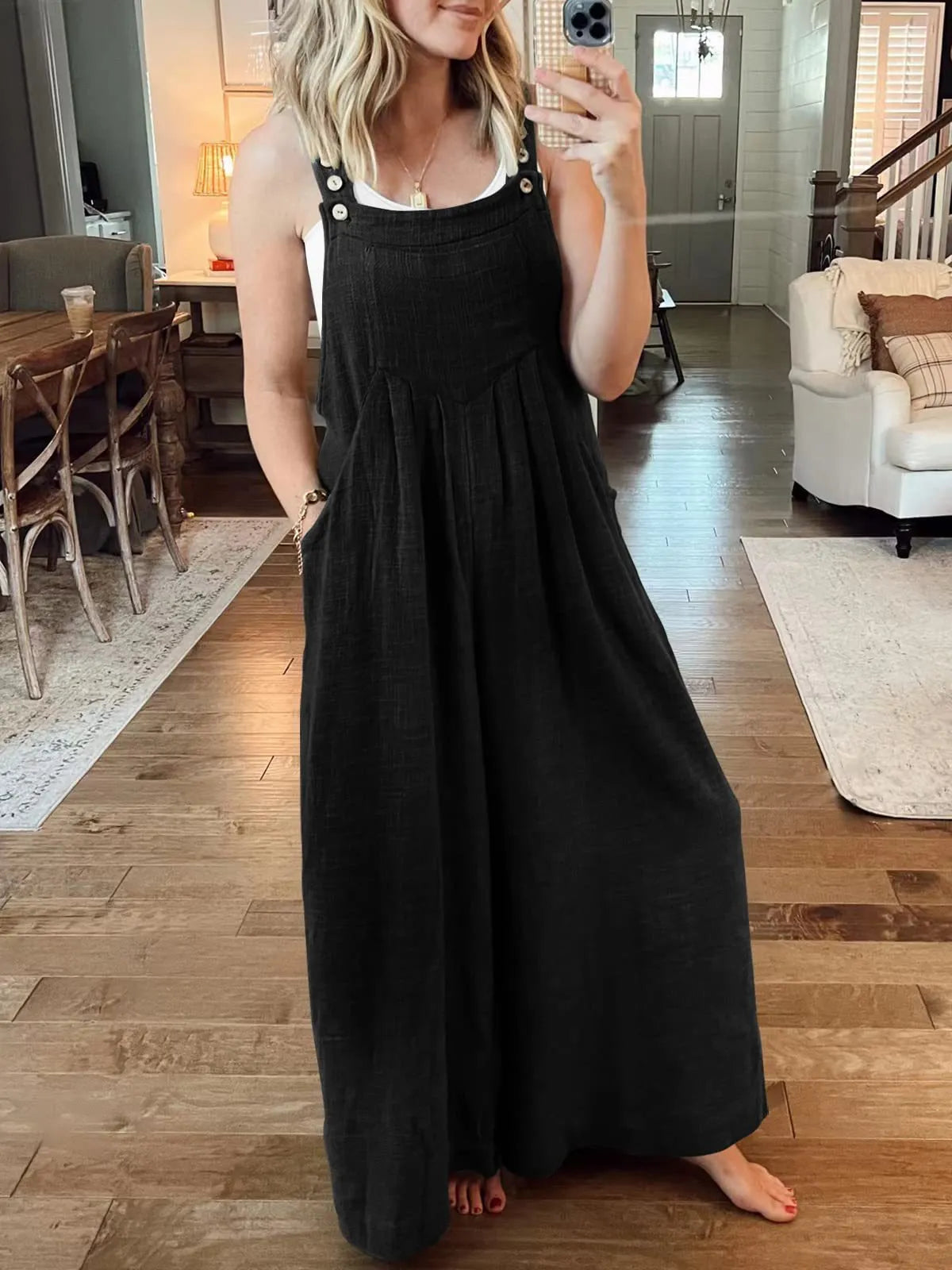 PLUS SIZE Wide Leg Overalls Straps Jumpsuit [Buy 2 Save More 15%]