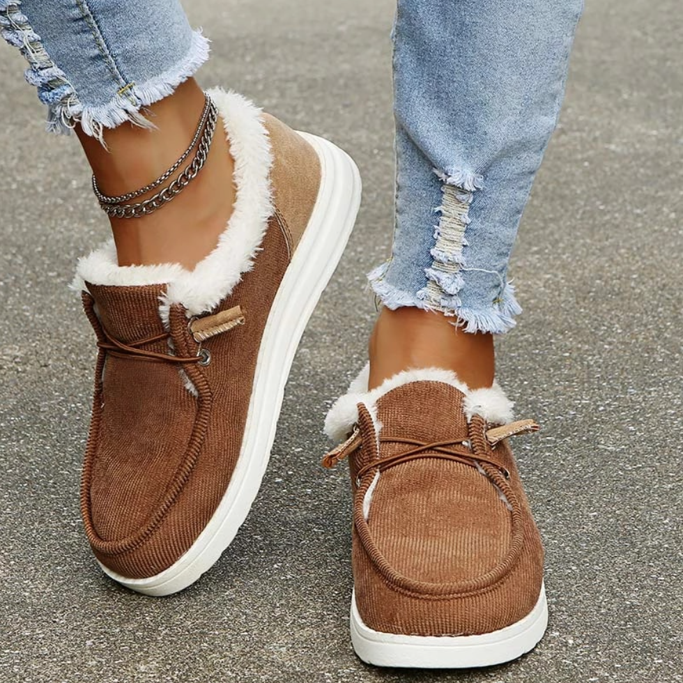 2023 Women Orthopedic Walking Shoes, Fur Lining Ankle Boots