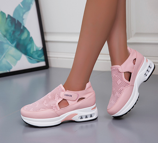 On This Week Sale OFF 70%🔥Women's Orthopedic Air Cushioned Sole Flying Velcro Sneakers