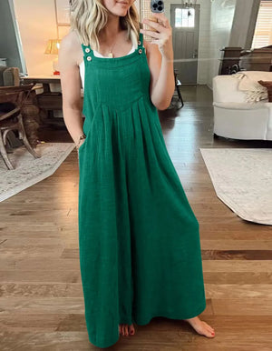 PLUS SIZE Wide Leg Overalls Straps Jumpsuit [Buy 2 Save More 15%]