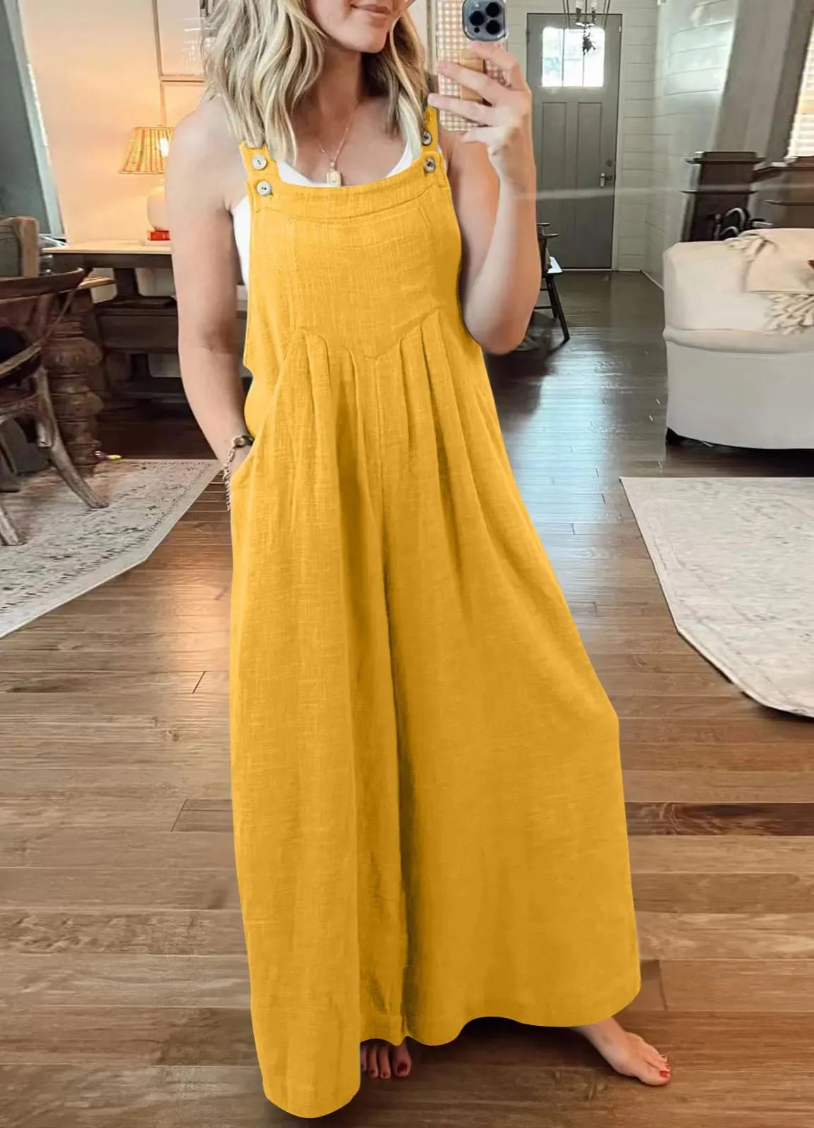 PLUS SIZE Wide Leg Overalls Straps Jumpsuit [Buy 2 Save More 15%]