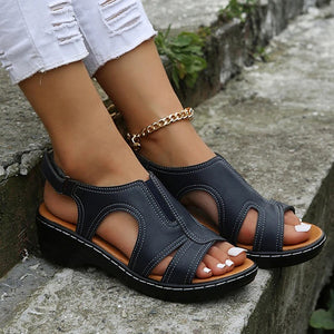 On This Week Sale OFF 50%🔥2023 Summer Women Wedge Sandals, Premium Leather Orthopedic Sandals
